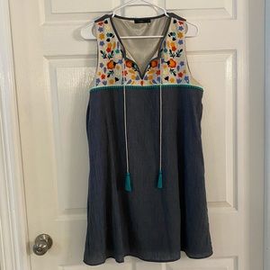 THML Embroidered dress with tassels